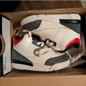 Jordan Retro 3 SE Toddler Shoes - White, Red, Black